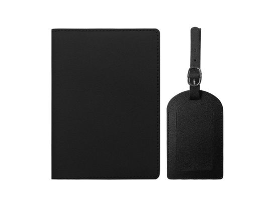 Custom PU Leather Passport Holder & Luggage Tag Set