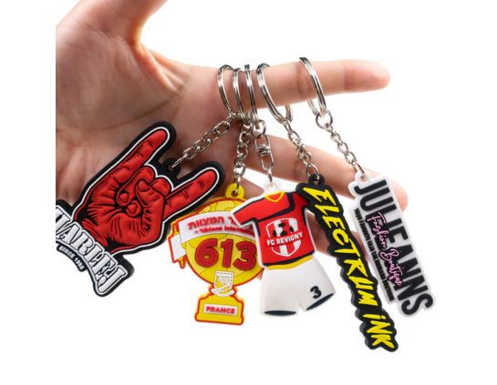 Custom Plastic Keychains for Promotional Gifts - PVC Logo Printed Giveaways