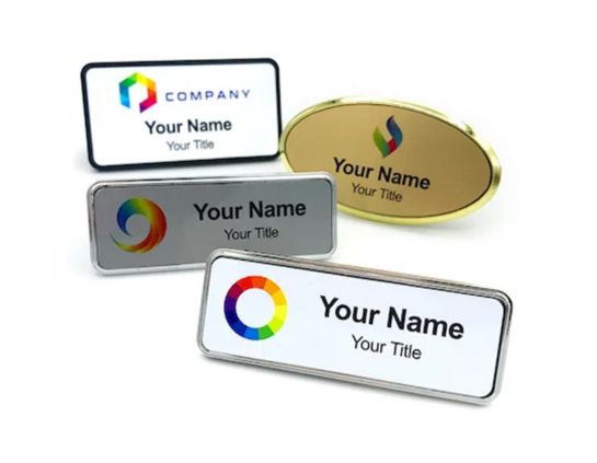 Custom Name Badges for Events & Corporate Branding - Durable PVC & Metal Options with Logo Printing