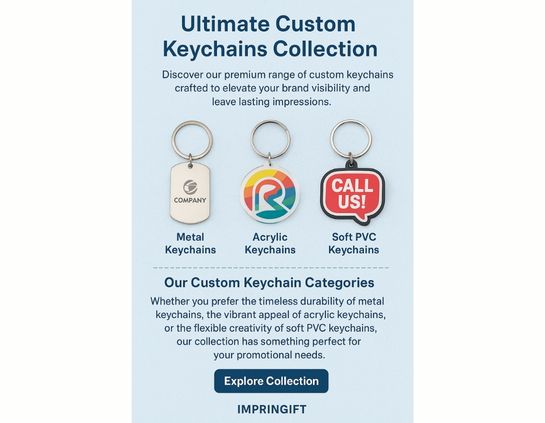 Ultimate Custom Keychains Collection | Metal, Acrylic & PVC Keychains | Impringift